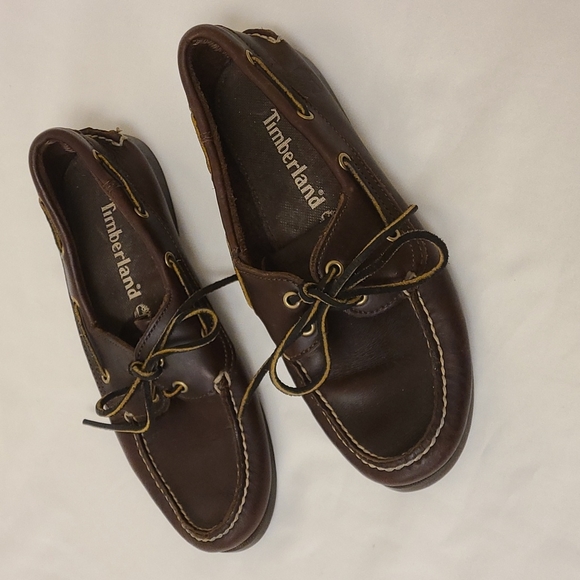 Timberland Loafers Lace Up Slip On Leather Brown Men\'s 8M 8